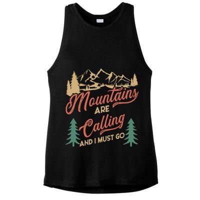 Mountains Are Calling And I Must Go Ladies PosiCharge Tri-Blend Wicking Tank