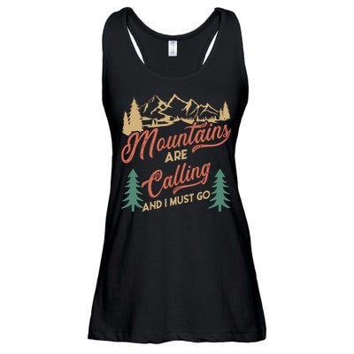 Mountains Are Calling And I Must Go Ladies Essential Flowy Tank