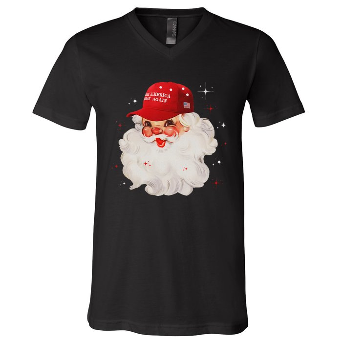 Make A Christmas Great Again Xmas Trump Maga Pajamas Santa V-Neck T-Shirt