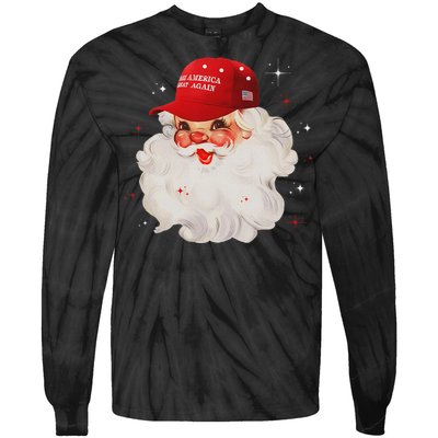 Make A Christmas Great Again Xmas Trump Maga Pajamas Santa Tie-Dye Long Sleeve Shirt