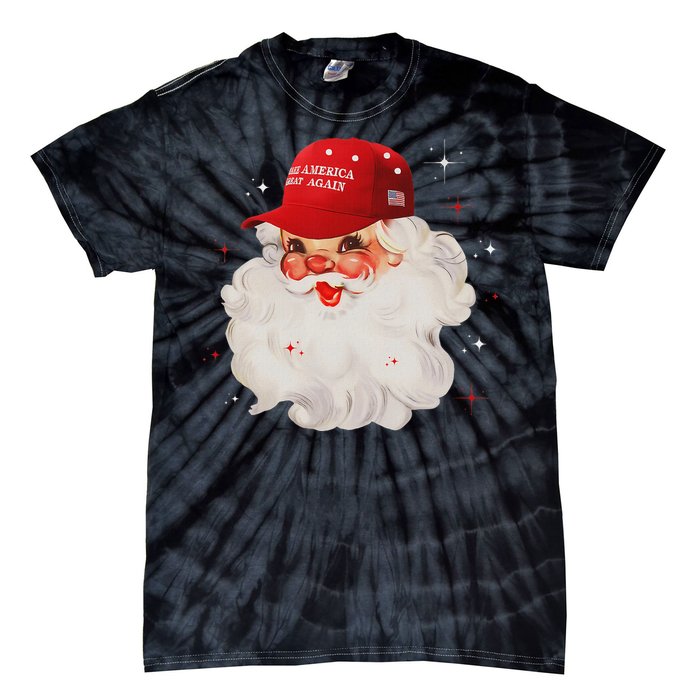 Make A Christmas Great Again Xmas Trump Maga Pajamas Santa Tie-Dye T-Shirt