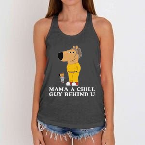 Mama A Chill Guy Behind You Gen Z Women's Knotted Racerback Tank