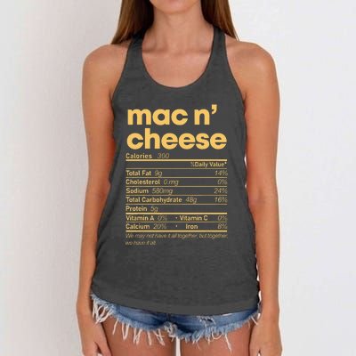 Mac And Cheese Nutrition Thanksgiving Mac N Cheese Women's Knotted Racerback Tank