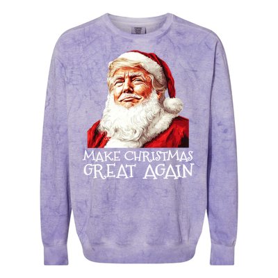 Make A Christmas Great Again Xmas President Trump Maga Santa Gift Colorblast Crewneck Sweatshirt