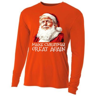 Make A Christmas Great Again Xmas President Trump Maga Santa Gift Cooling Performance Long Sleeve Crew