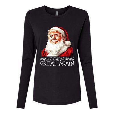 Make A Christmas Great Again Xmas President Trump Maga Santa Gift Womens Cotton Relaxed Long Sleeve T-Shirt