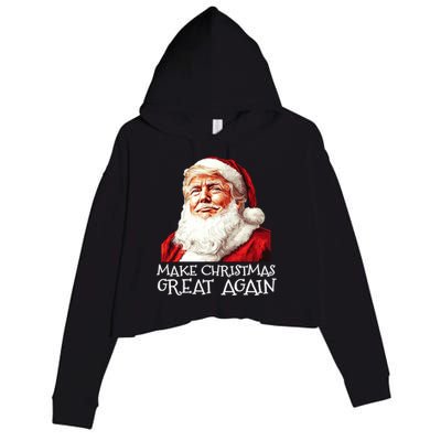 Make A Christmas Great Again Xmas President Trump Maga Santa Gift Crop Fleece Hoodie