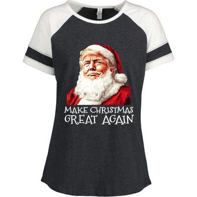 Make A Christmas Great Again Xmas President Trump Maga Santa Gift Enza Ladies Jersey Colorblock Tee