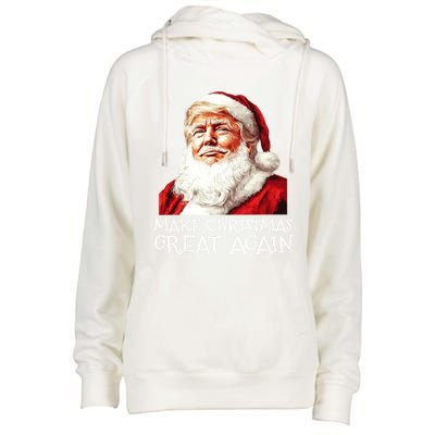 Make A Christmas Great Again Xmas President Trump Maga Santa Gift Womens Funnel Neck Pullover Hood