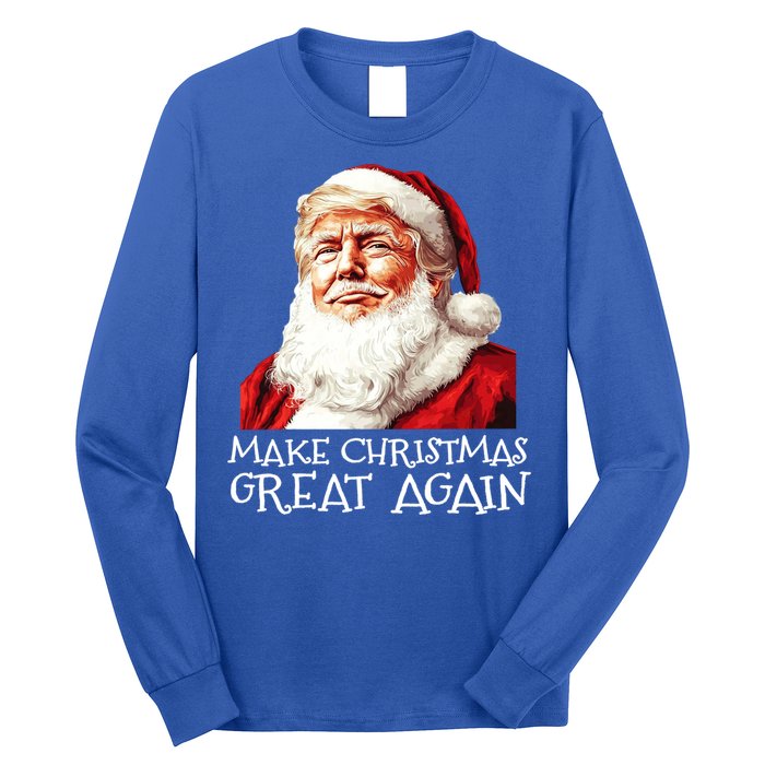 Make A Christmas Great Again Xmas President Trump Maga Santa Gift Long Sleeve Shirt