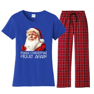 Make A Christmas Great Again Xmas President Trump Maga Santa Gift Women's Flannel Pajama Set