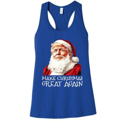 Make A Christmas Great Again Xmas President Trump Maga Santa Gift Women's Racerback Tank