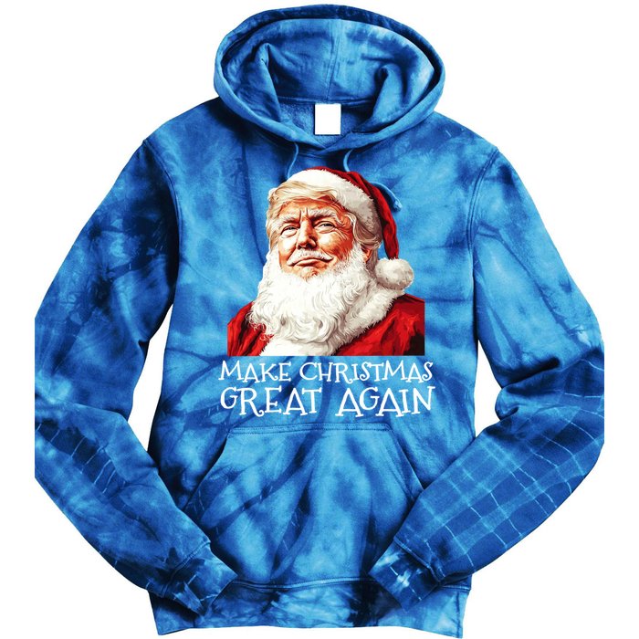 Make A Christmas Great Again Xmas President Trump Maga Santa Gift Tie Dye Hoodie