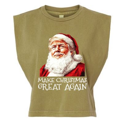 Make A Christmas Great Again Xmas President Trump Maga Santa Gift Garment-Dyed Women's Muscle Tee