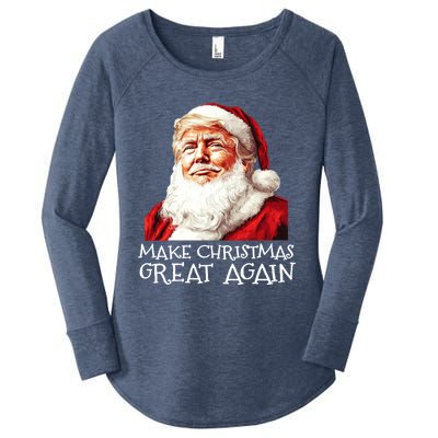 Make A Christmas Great Again Xmas President Trump Maga Santa Gift Women's Perfect Tri Tunic Long Sleeve Shirt