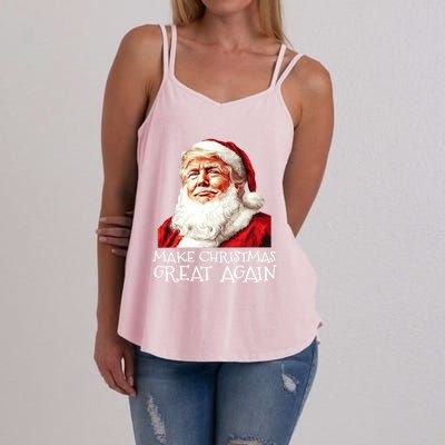 Make A Christmas Great Again Xmas President Trump Maga Santa Gift Women's Strappy Tank