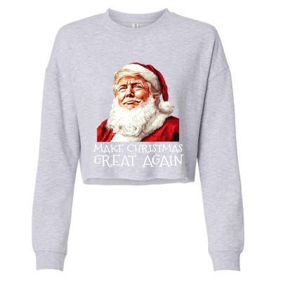 Make A Christmas Great Again Xmas President Trump Maga Santa Gift Cropped Pullover Crew