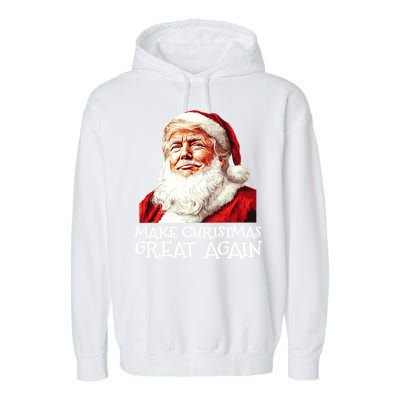 Make A Christmas Great Again Xmas President Trump Maga Santa Gift Garment-Dyed Fleece Hoodie