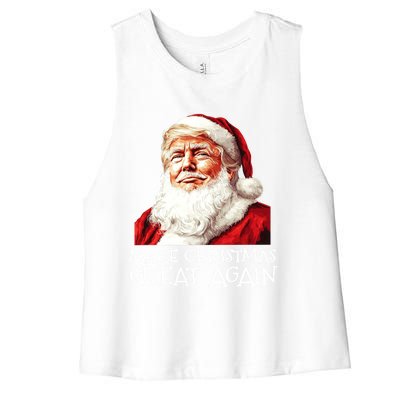 Make A Christmas Great Again Xmas President Trump Maga Santa Gift Women's Racerback Cropped Tank