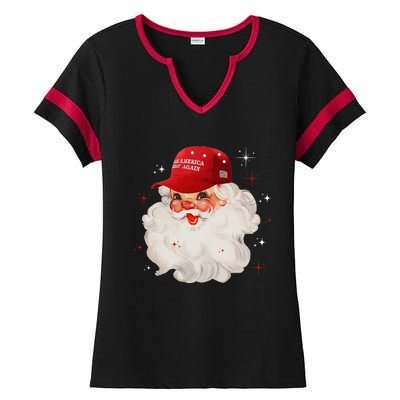 Make A Christmas Great Again Xmas Trump Maga Pajamas Santa Gift Ladies Halftime Notch Neck Tee