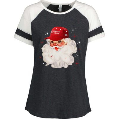 Make A Christmas Great Again Xmas Trump Maga Pajamas Santa Gift Enza Ladies Jersey Colorblock Tee