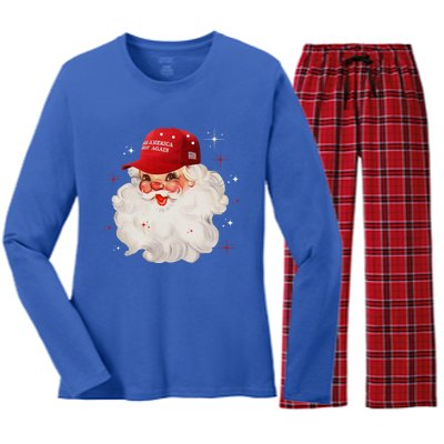 Make A Christmas Great Again Xmas Trump Maga Pajamas Santa Gift Women's Long Sleeve Flannel Pajama Set 