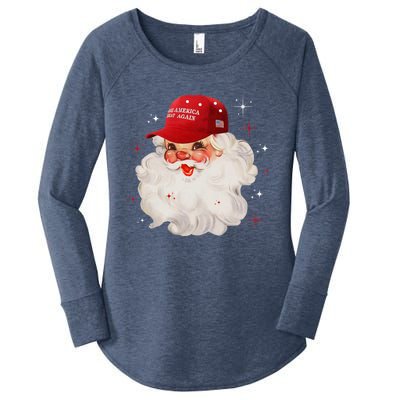 Make A Christmas Great Again Xmas Trump Maga Pajamas Santa Gift Women's Perfect Tri Tunic Long Sleeve Shirt