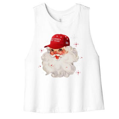 Make A Christmas Great Again Xmas Trump Maga Pajamas Santa Gift Women's Racerback Cropped Tank