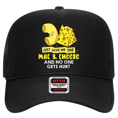 Mac And Cheese Macaroni Cheesy Noodle High Crown Mesh Back Trucker Hat