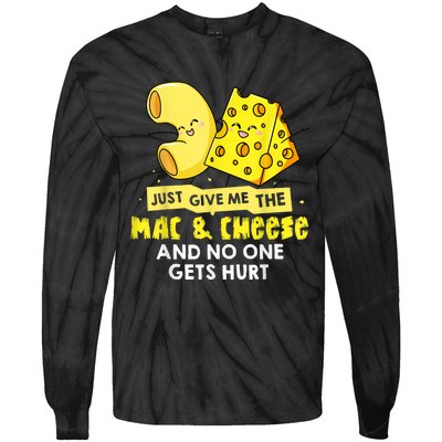 Mac And Cheese Macaroni Cheesy Noodle Tie-Dye Long Sleeve Shirt