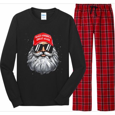 Make A Christmas Great Again Funny Xmas Trump Santa Pajamas Long Sleeve Pajama Set