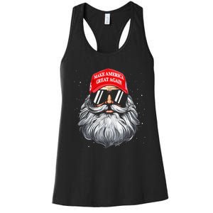 Make A Christmas Great Again Funny Xmas Trump Santa Pajamas Women's Racerback Tank