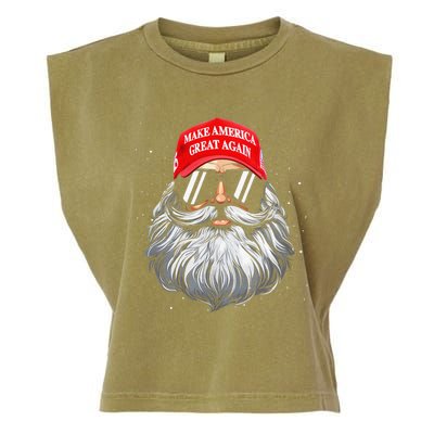 Make A Christmas Great Again Funny Xmas Trump Santa Pajamas Garment-Dyed Women's Muscle Tee