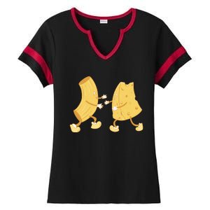 Mac And Cheese Funny Cute Ladies Halftime Notch Neck Tee