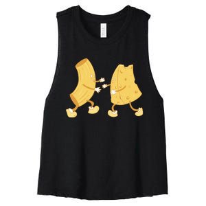 Mac And Cheese Funny Cute Women's Racerback Cropped Tank