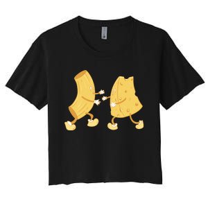 Mac And Cheese Funny Cute Women's Crop Top Tee