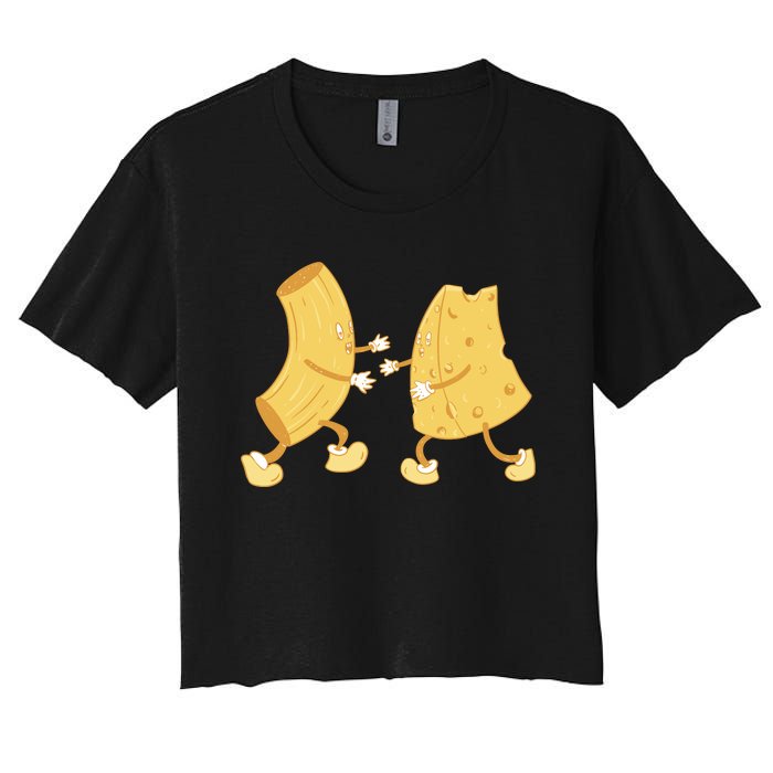 Mac And Cheese Funny Cute Women's Crop Top Tee