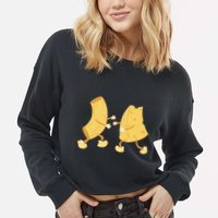 Mac And Cheese Funny Cute Cropped Pullover Crew