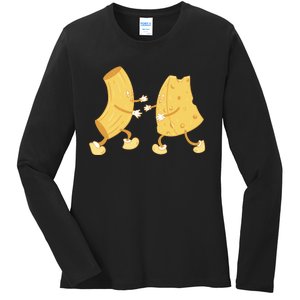 Mac And Cheese Funny Cute Ladies Long Sleeve Shirt