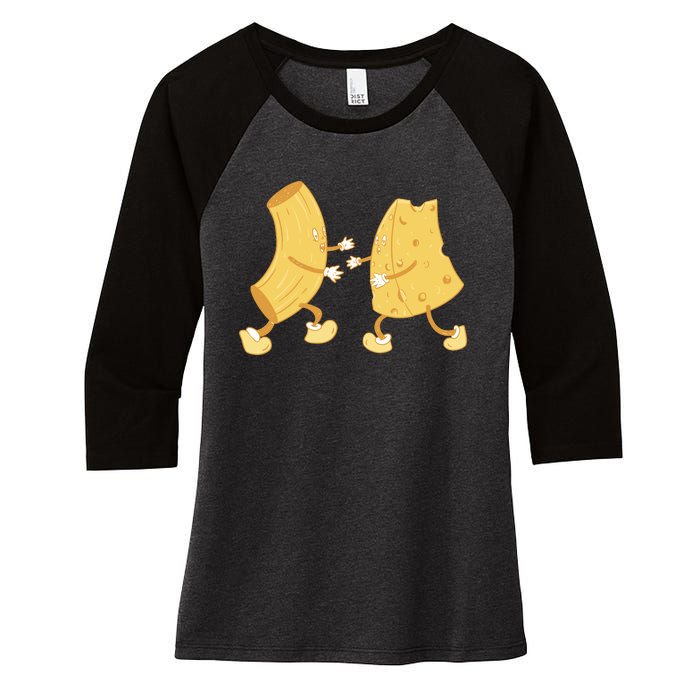 Mac And Cheese Funny Cute Women's Tri-Blend 3/4-Sleeve Raglan Shirt