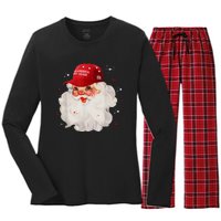 Make A Christmas Great Again Xmas Trump Maga Pajamas Santa Women's Long Sleeve Flannel Pajama Set 