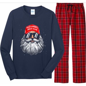 Make A Christmas Great Again Funny Xmas Trump Santa Pajamas Long Sleeve Pajama Set