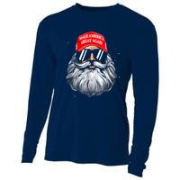 Make A Christmas Great Again Funny Xmas Trump Santa Pajamas Cooling Performance Long Sleeve Crew