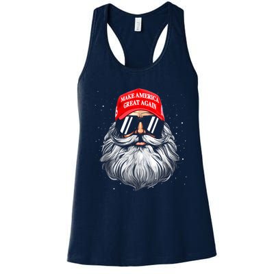 Make A Christmas Great Again Funny Xmas Trump Santa Pajamas Women's Racerback Tank