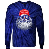 Make A Christmas Great Again Funny Xmas Trump Santa Pajamas Tie-Dye Long Sleeve Shirt