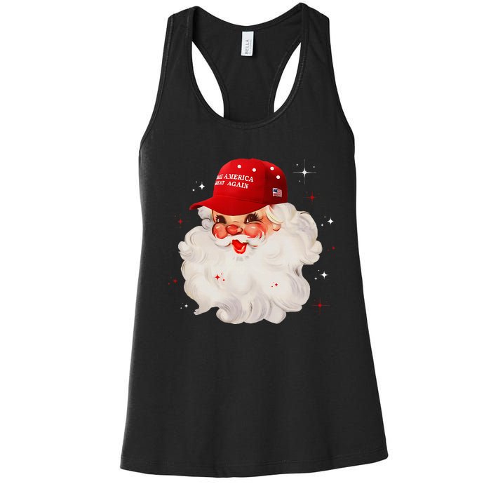 Make A Christmas Great Again Xmas Trump Maga Pajamas Santa Women's Racerback Tank