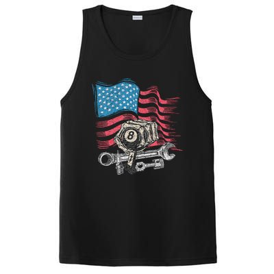 Mechanic Auto Car Repair American Flag Vintage Graphic PosiCharge Competitor Tank