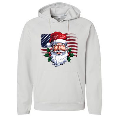 Make A Christmas Great Again Xmas Trump Maga Pajamas Santa Performance Fleece Hoodie