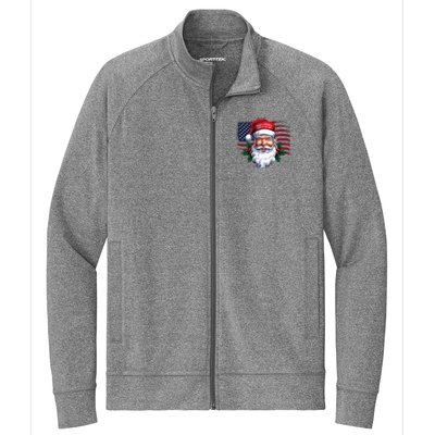 Make A Christmas Great Again Xmas Trump Maga Pajamas Santa Stretch Full-Zip Cadet Jacket