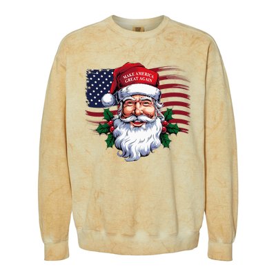 Make A Christmas Great Again Xmas Trump Maga Pajamas Santa Colorblast Crewneck Sweatshirt